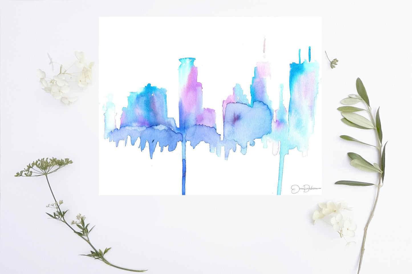 Watercolor Minneapolis Skyline Print Digital File | "Minneapolis," by Jess Buhman, 8" x 10" Digital File, Printable Art, MN Art, Mpls Art