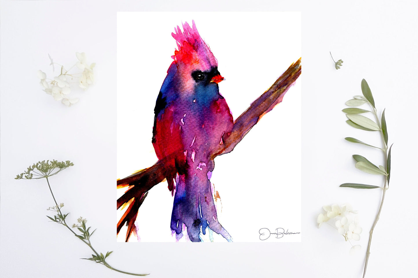 Cardinal Watercolor Digital Download | "Been Here Since 8, Am I late?" by Jess Buhman, Instant Download, Digital File, Print at Home