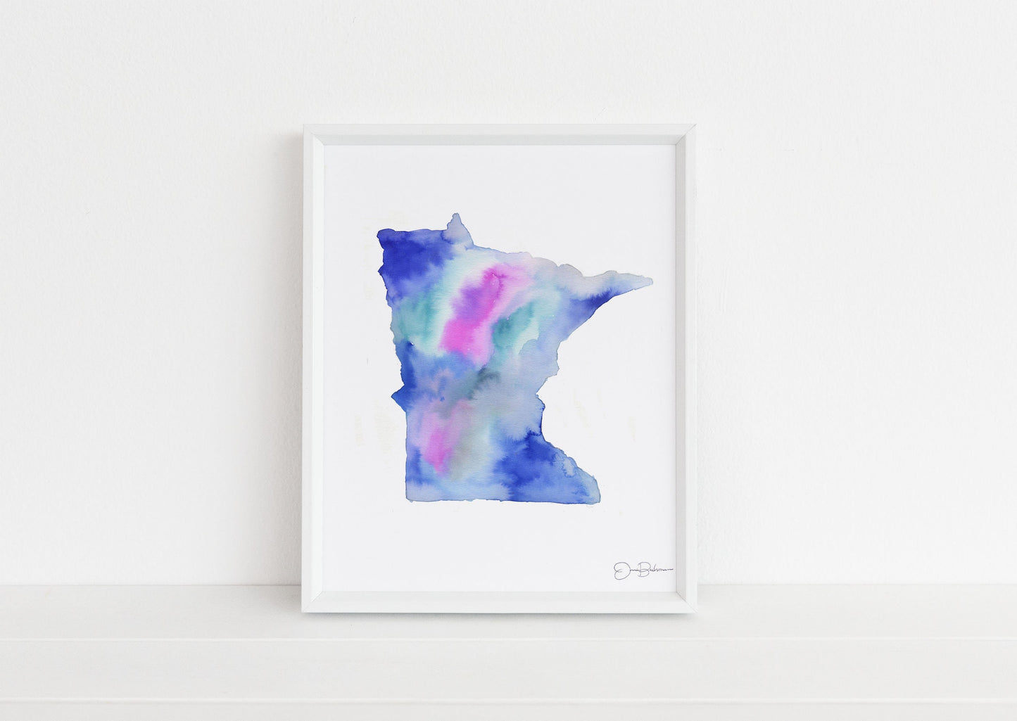Minnesota Painting | "Land of 10,000 Lakes" by Jess Buhman, Multiple Sizes, Select Your Size, Abstract State Watercolor Art, MN Art Print