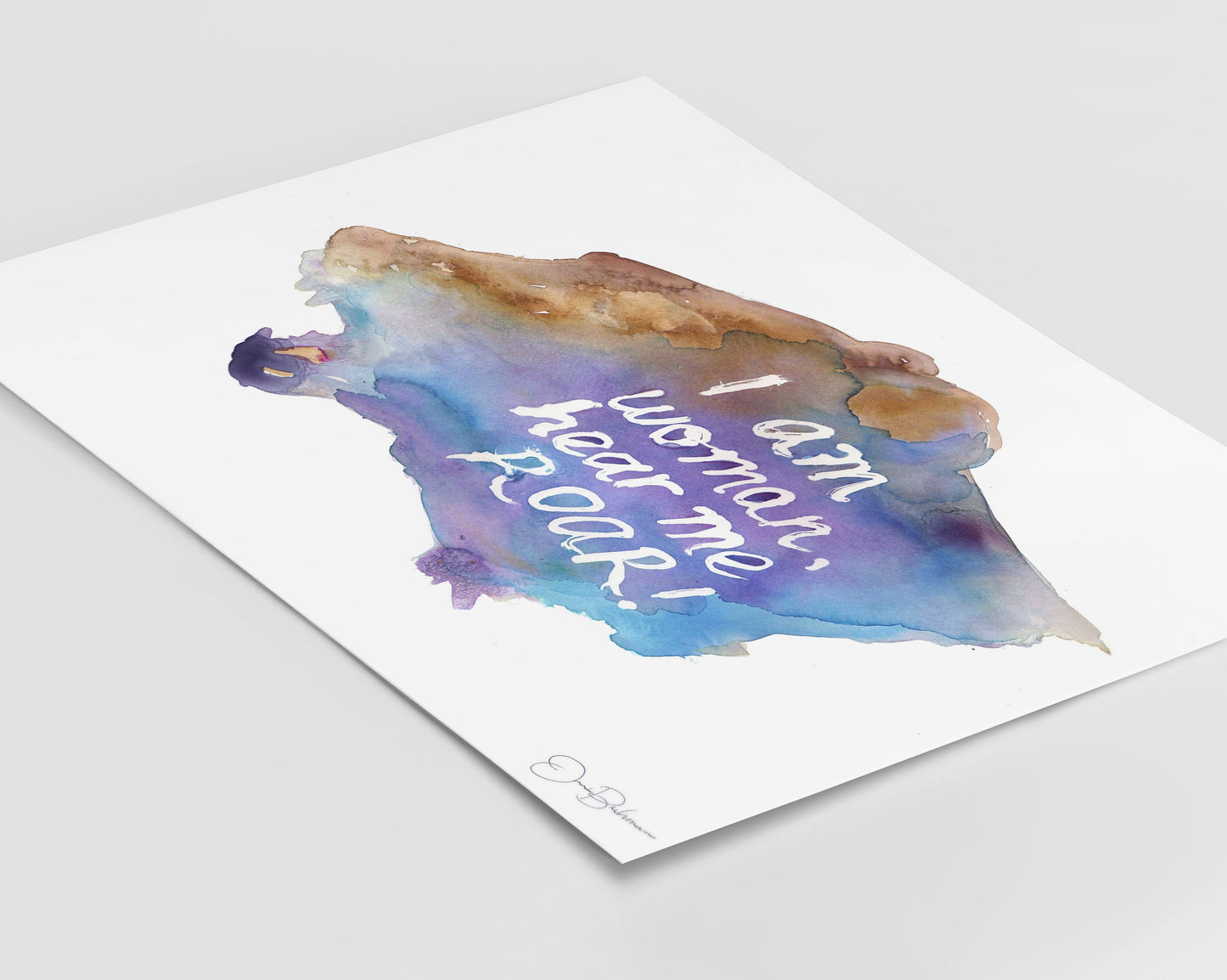 Lion Watercolor Digital Download Print | "I am Woman" by Jess Buhman, Instant Download, Lioness Painting, Feminist Art, Girl Power