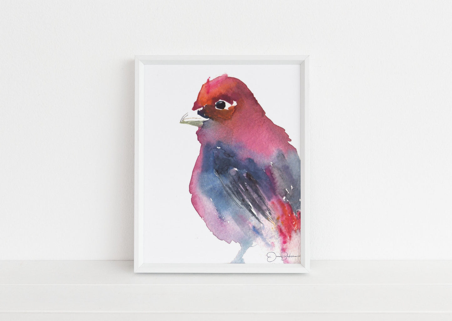 Scarlet Tanager Bird Watercolor Digital Download | "Stella the Stunner" by Jess Buhman, Instant Download, Digital File, Print at Home Bird