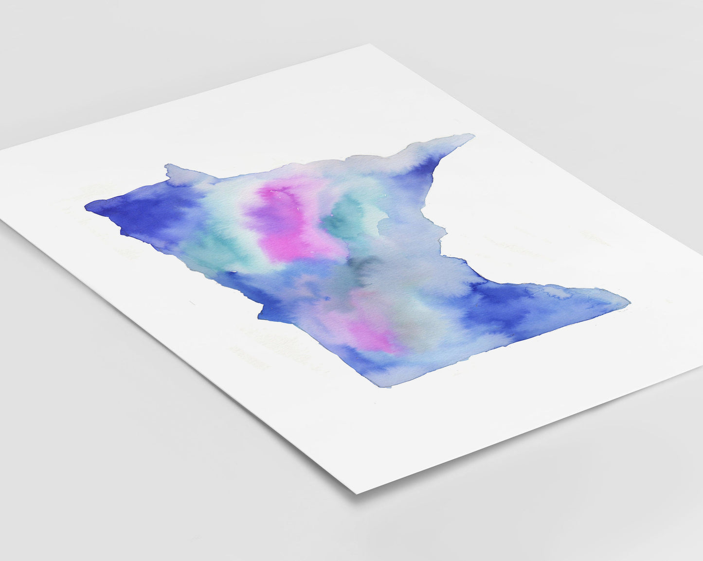 Minnesota Painting | "Land of 10,000 Lakes" by Jess Buhman, Multiple Sizes, Select Your Size, Abstract State Watercolor Art, MN Art Print