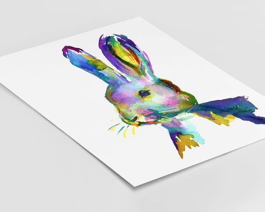 Hare Print Digital Download | "Hare" by Jess Buhman, Instant Download, Print at Home, Watercolor Animal, Nursery Art