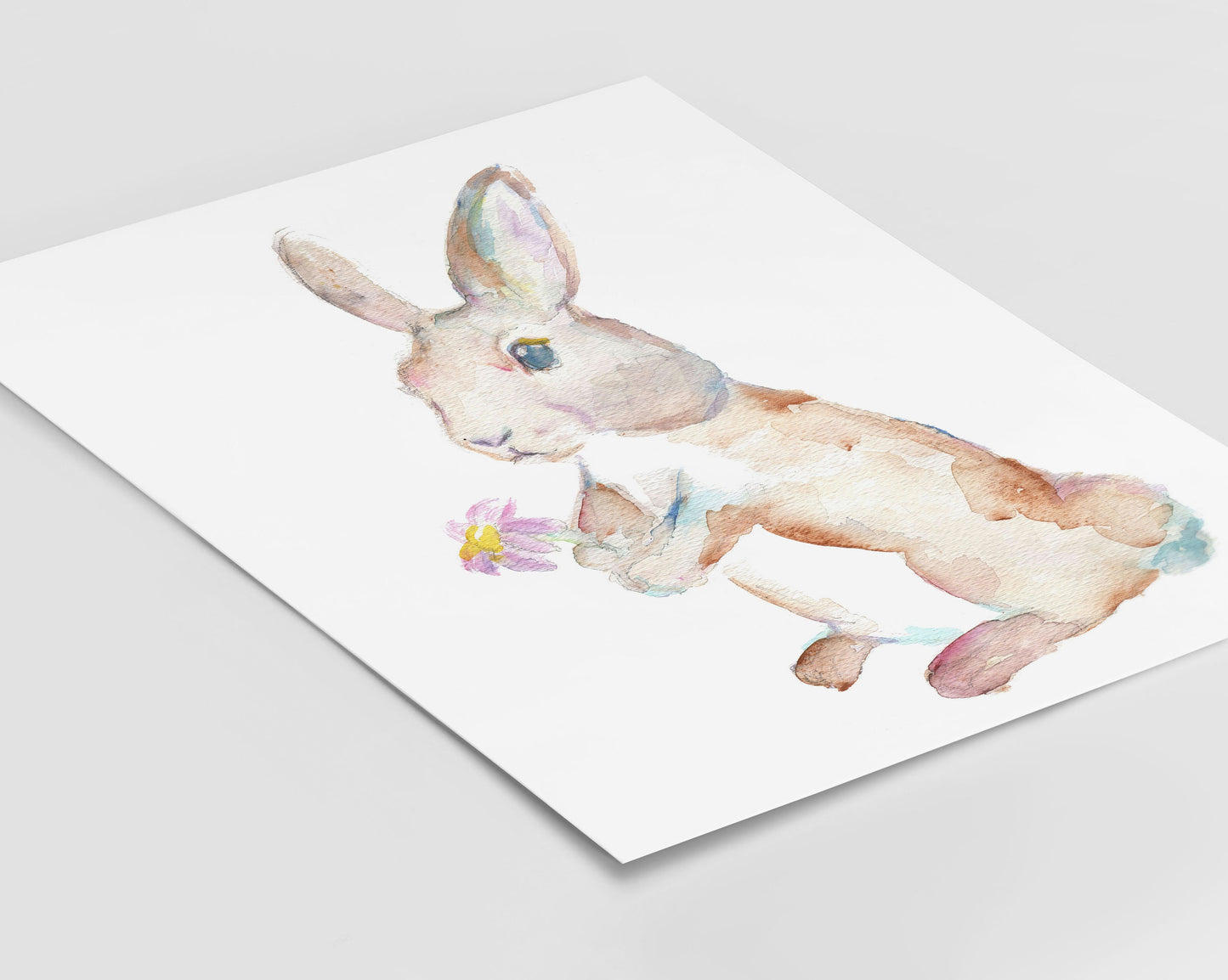 Hare Print Digital Download | "Please Say Yes" by Jess Buhman, Instant Download, Print at Home, Watercolor Animal, Nursery Art, Bunny Art