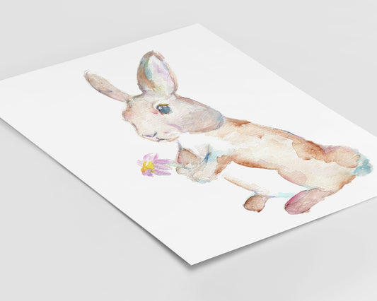Hare Print Digital Download | "Please Say Yes" by Jess Buhman, Instant Download, Print at Home, Watercolor Animal, Nursery Art, Bunny Art