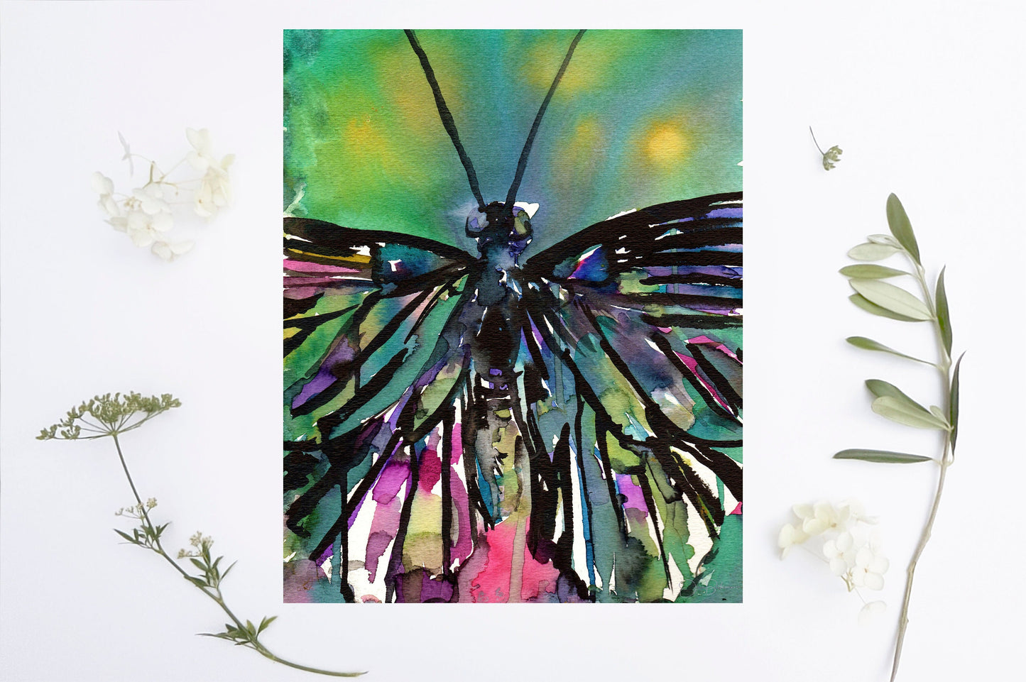 Watercolor Butterfly Instant Download | "Be Still" by Jess Buhman, Printable 8" x 10" Watercolor Art, Digital Print, Print at Home