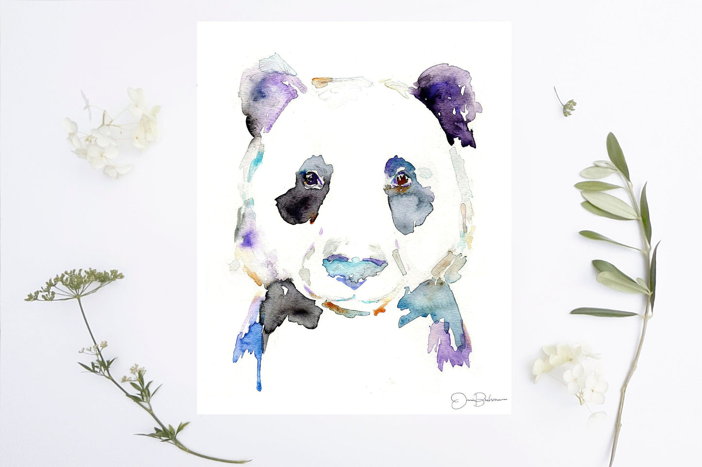Panda Bear Watercolor Digital Download Print | "Panda" by Jess Buhman, Instant Download, Print at Home, Nursery Decor