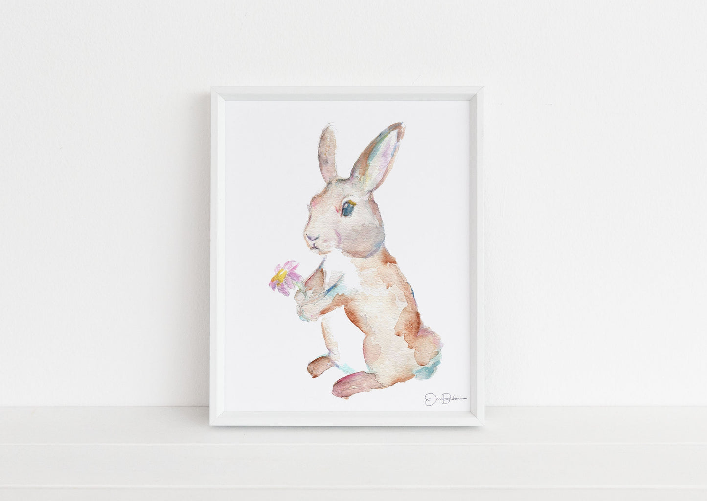 Hare Print Digital Download | "Please Say Yes" by Jess Buhman, Instant Download, Print at Home, Watercolor Animal, Nursery Art, Bunny Art