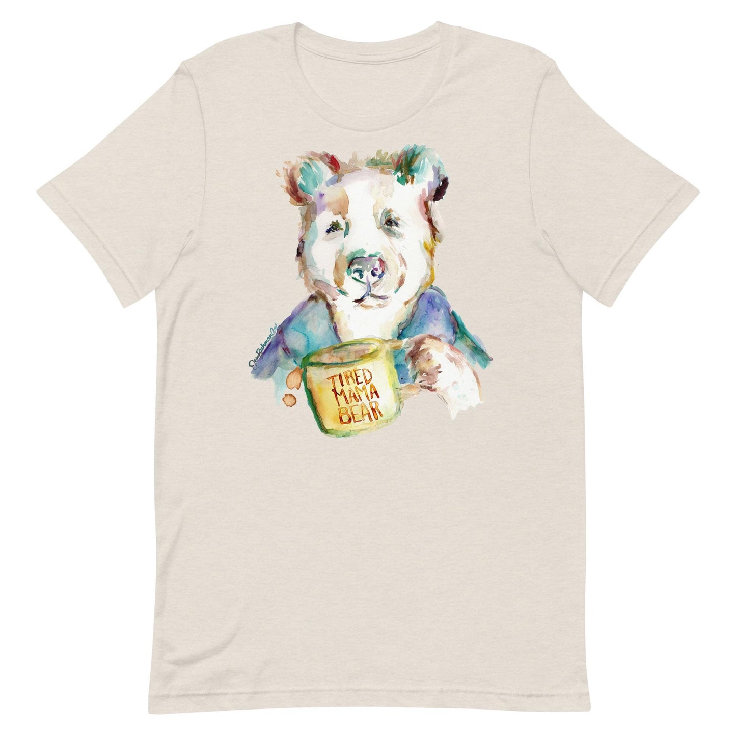 Tired Mama Bear T-shirt with Artwork by Jess Buhman, Shirt for Moms