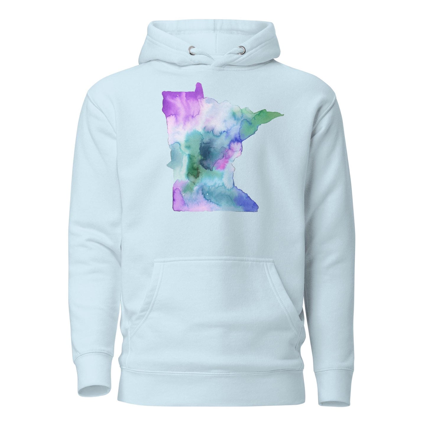 Minnesota Love Unisex Hoodie with watercolor artwork by Jess Buhman