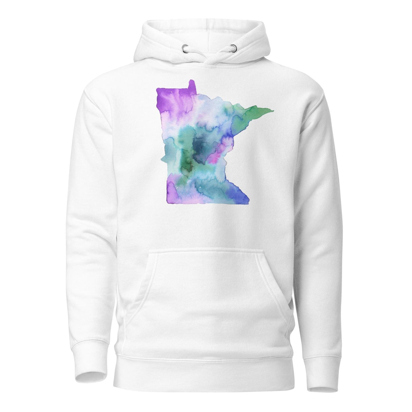 Minnesota Love Unisex Hoodie with watercolor artwork by Jess Buhman