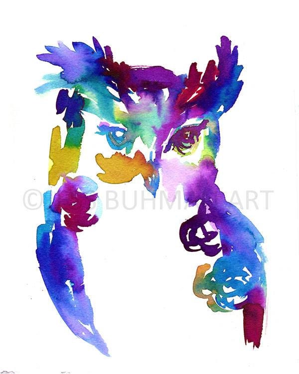 Owl Watercolor Print | "Oliver the Owl" by Jessica Buhman, Multiple Sizes, Select Your Size, Woodland Nursery Art, Forest Animal Art
