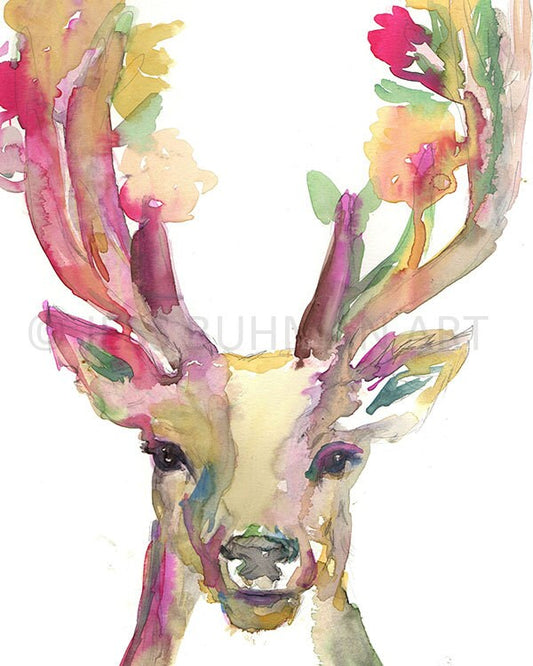 Watercolor Deer Print | "You Are Deer To Me" by Jess Buhman, Multiple Sizes, Select Your Size, Print of Deer, Deer Watercolor, Buck Art