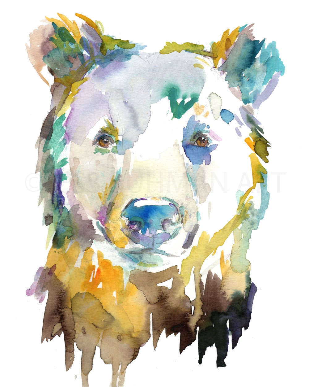 Bear Watercolor Digital Download Print | "Bear" by Jess Buhman, Instant Download, Print at Home, Nursery Decor