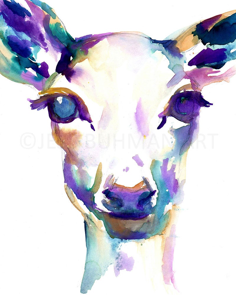 Deer Print Instant Download | "What A Deer" by Jess Buhman, Print at Home, Digital File, Watercolor Deer Print 8" x 10"
