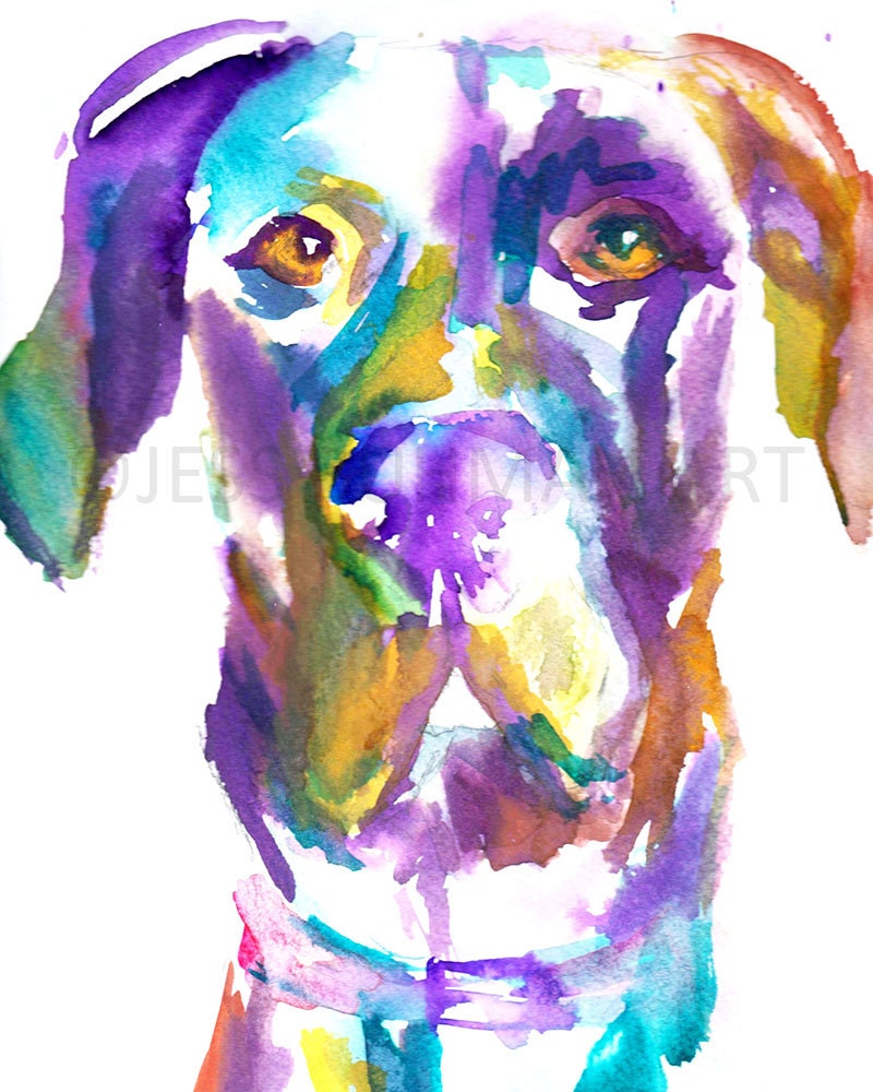 Great Dane Art Digital Download | "Toby the Great (Dane)" by Jess Buhman, Instant Download, Print at Home, Great Dane Watercolor, 8" x 10"