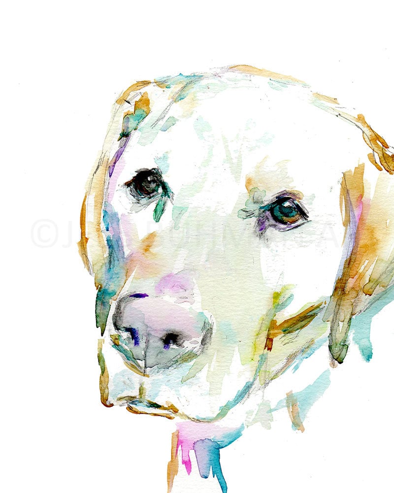 Watercolor Lab Painting Print | "Love You Labrador" by Jess Buhman, Print of Labrador Retriever, , Watercolor Dog, Dog Print