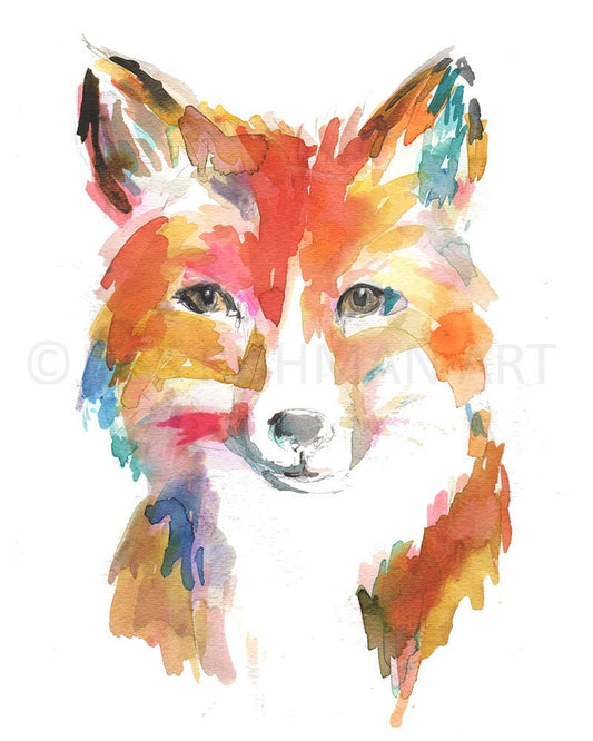 Fox Watercolor Print | "Finn the Fox" by Jess Buhman, Multiple Sizes, Wall Art, Nursery Painting, Home Decor, Choose Your Size