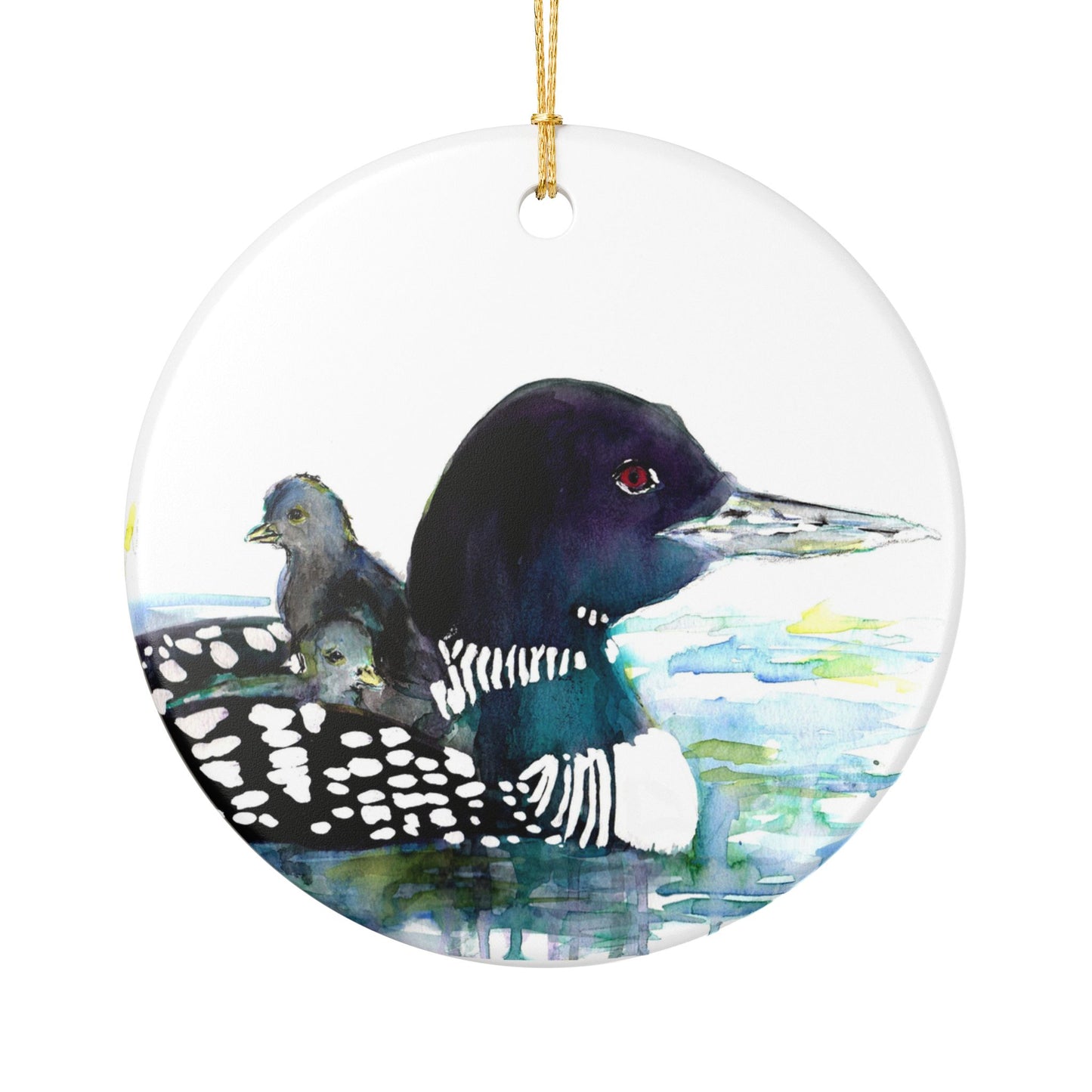 Ceramic Ornament - Loon Family Minnesota Decoration
