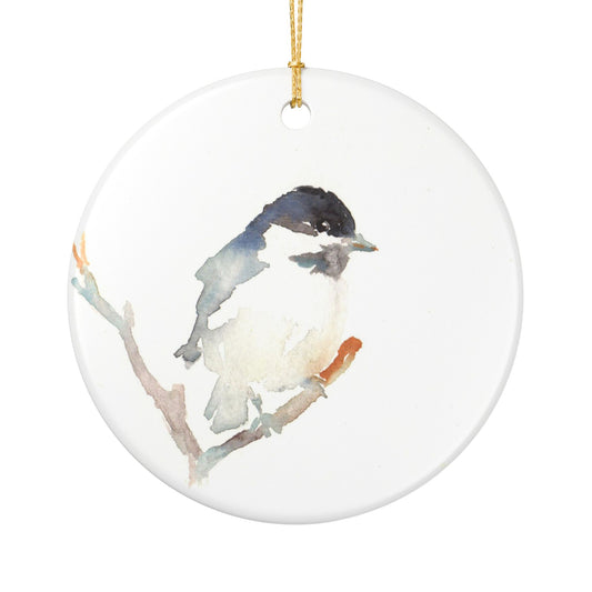 "A Look Ahead" Chickadee Minnesota Bird Ceramic Decoration Ornament