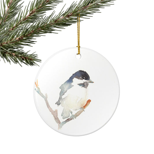 "A Look Ahead" Chickadee Minnesota Bird Ceramic Decoration Ornament