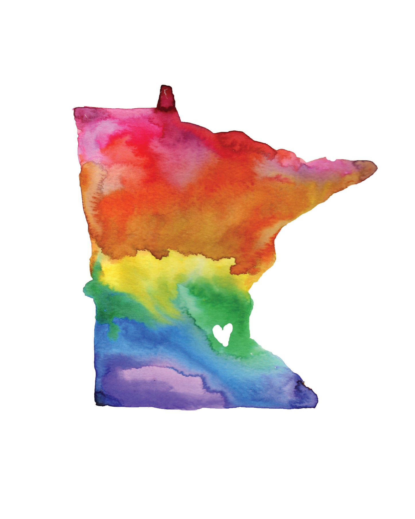 "Minnesota is a Rainbow" Watercolor Print | by Jess Buhman, Select Your Size, Multiple Sizes
