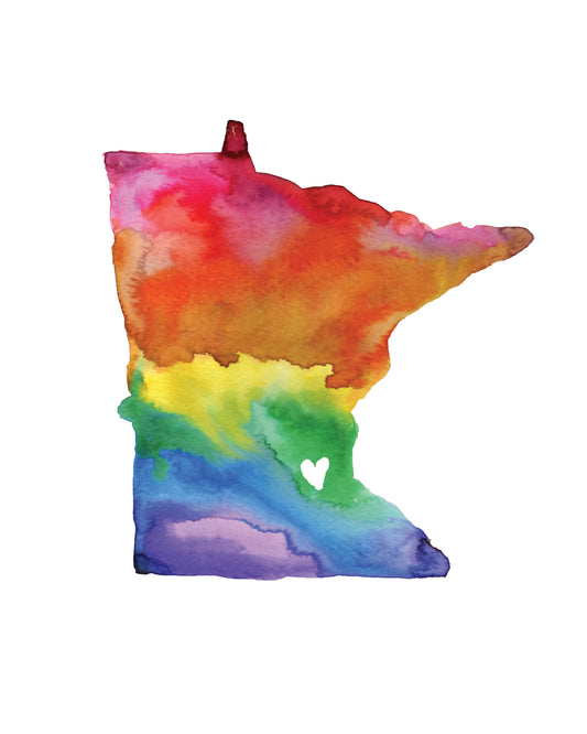 "Minnesota is a Rainbow" Watercolor Print | by Jess Buhman, Select Your Size, Multiple Sizes