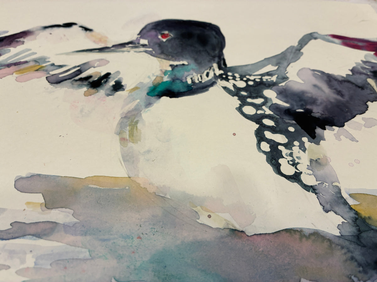 "Can't Keep Us Down" Original Loon Watercolor on 11" x 14" paper