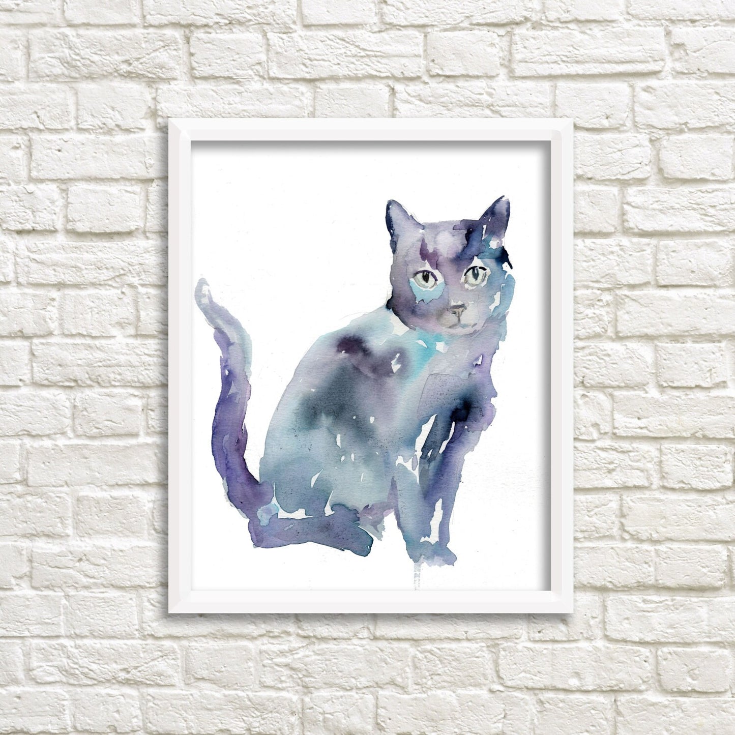 Watercolor Cat Print | "Desmond" by Jess Buhman, Multiple Sizes, Select Your Size, Black Cat Watercolor Print, Pet Print, Watercolor Kitty
