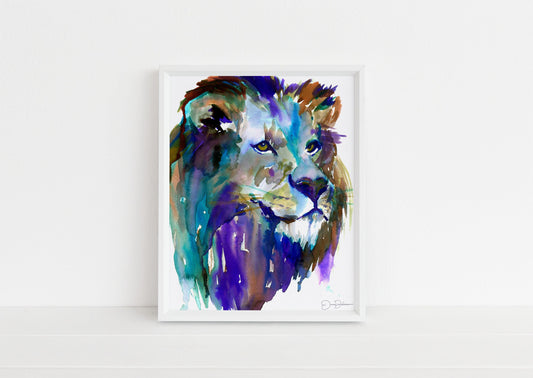 Lion Watercolor Print | "The King" by Jess Buhman, Multiple Sizes, Wall Art, Nursery Painting, Home Decor, Choose Your Size