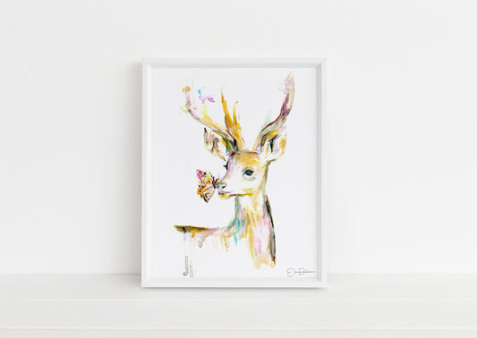 Deer Painting Digital Download, "Stay Golden, Deer" by Jess Buhman, Instant Download, Print At Home, Digital File