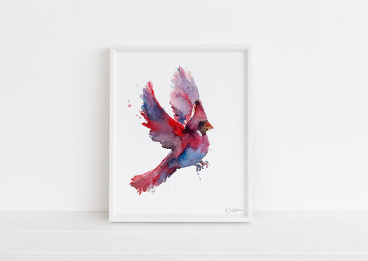 Cardinal Watercolor Digital Download | "Cordelia the Cardinal" by Jess Buhman, Instant Download, Digital File, Print at Home, Bird Painting