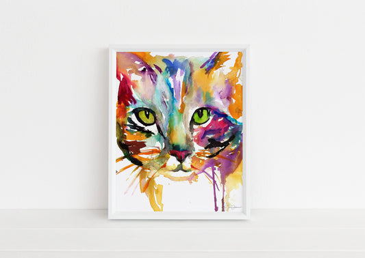 Cat Watercolor Print Instant Download | "Tabby" by Jess Buhman, 8" x 10", Print at Home, Digital File, Instant Gift Idea
