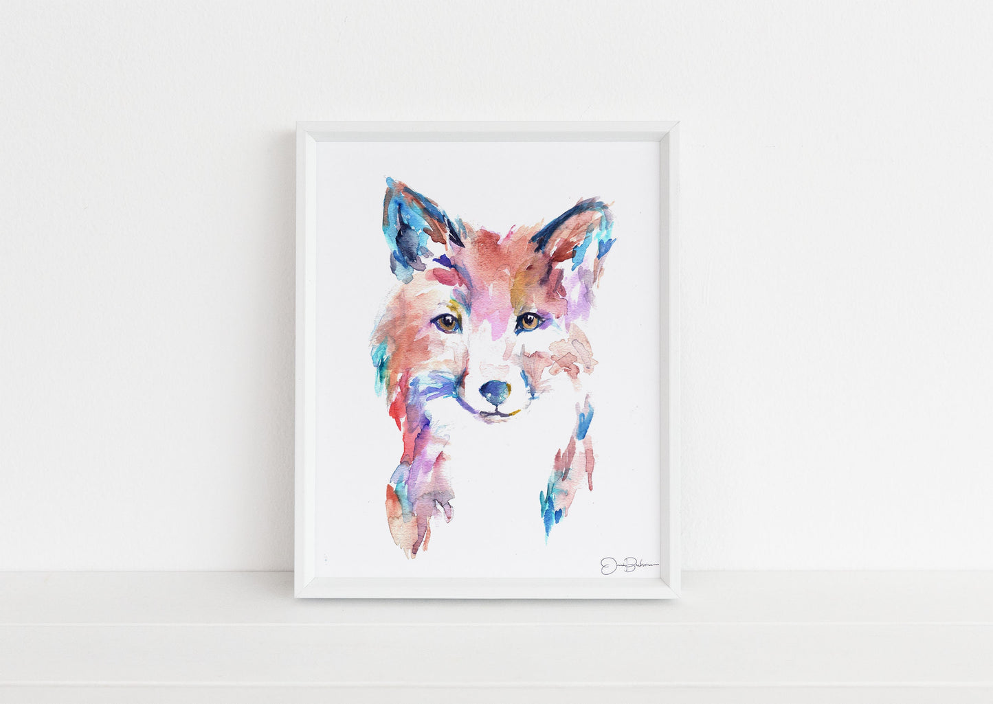 Fox Print Digital Download, "Farah the Fox" by Jess Buhman, Instant Download, Print at Home, Watercolor Animal, Nursery Art