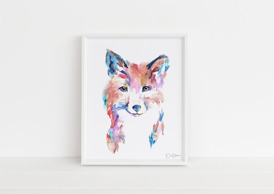 Fox Print Digital Download, "Farah the Fox" by Jess Buhman, Instant Download, Print at Home, Watercolor Animal, Nursery Art