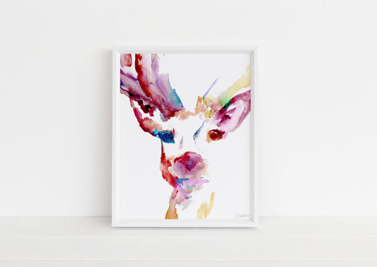 Deer Watercolor Painting Print | "Deer" by Jess Buhman, Multiple Sizes, Select Your Size, Buck Art, Print of Deer, Nursery Art, Woodland Art