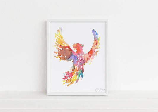 Phoenix Watercolor Painting Print | "And Still I Rise" by Jess Buhman, Multiple Sizes, Select Your Size, Phoenix Print, Phoenix Painting
