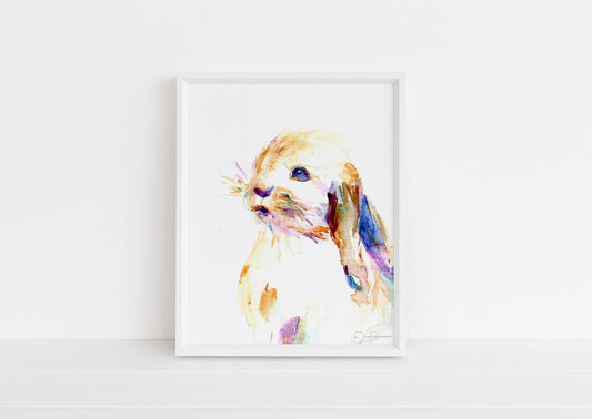 Bunny Print Digital Download, "Cottontail" by Jess Buhman, Instant Download, Print at Home, Watercolor Animal, Nursery Art