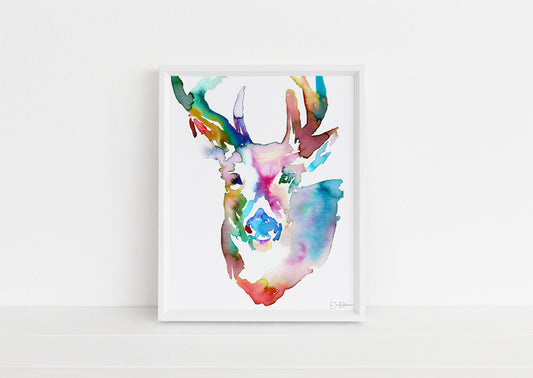 Deer Watercolor Print | "Duncan the Deer" by Jess Buhman, Multiple Sizes, Select Your Size, Deer Painting, Print of Deer, Nursery Art