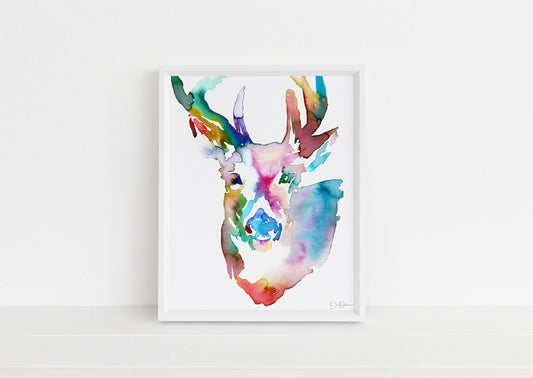 Deer Print Instant Download | "Duncan the Deer" by Jess Buhman, Print at Home, Digital File, Watercolor Deer Print 8" x 10", Nursery Art