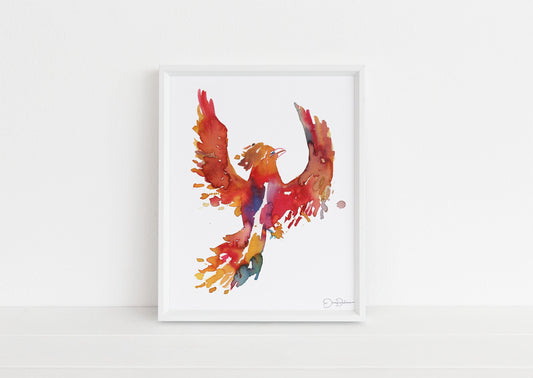 Phoenix Instant Download, "And Still We Rise" by Jess Buhman, Printable 8" x 10" watercolor art, Digital Print