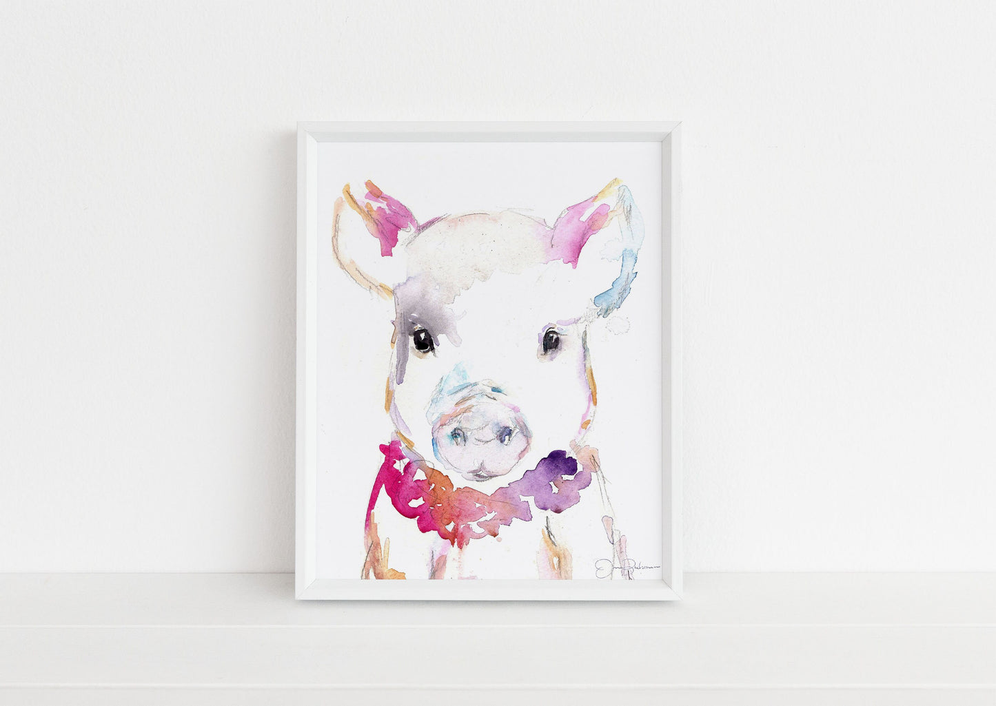 Pig Watercolor Print |  "Petunia the Pig" by Jess Buhman, Multiple Sizes, Select Your Size, Watercolor Animal, Nursery Art