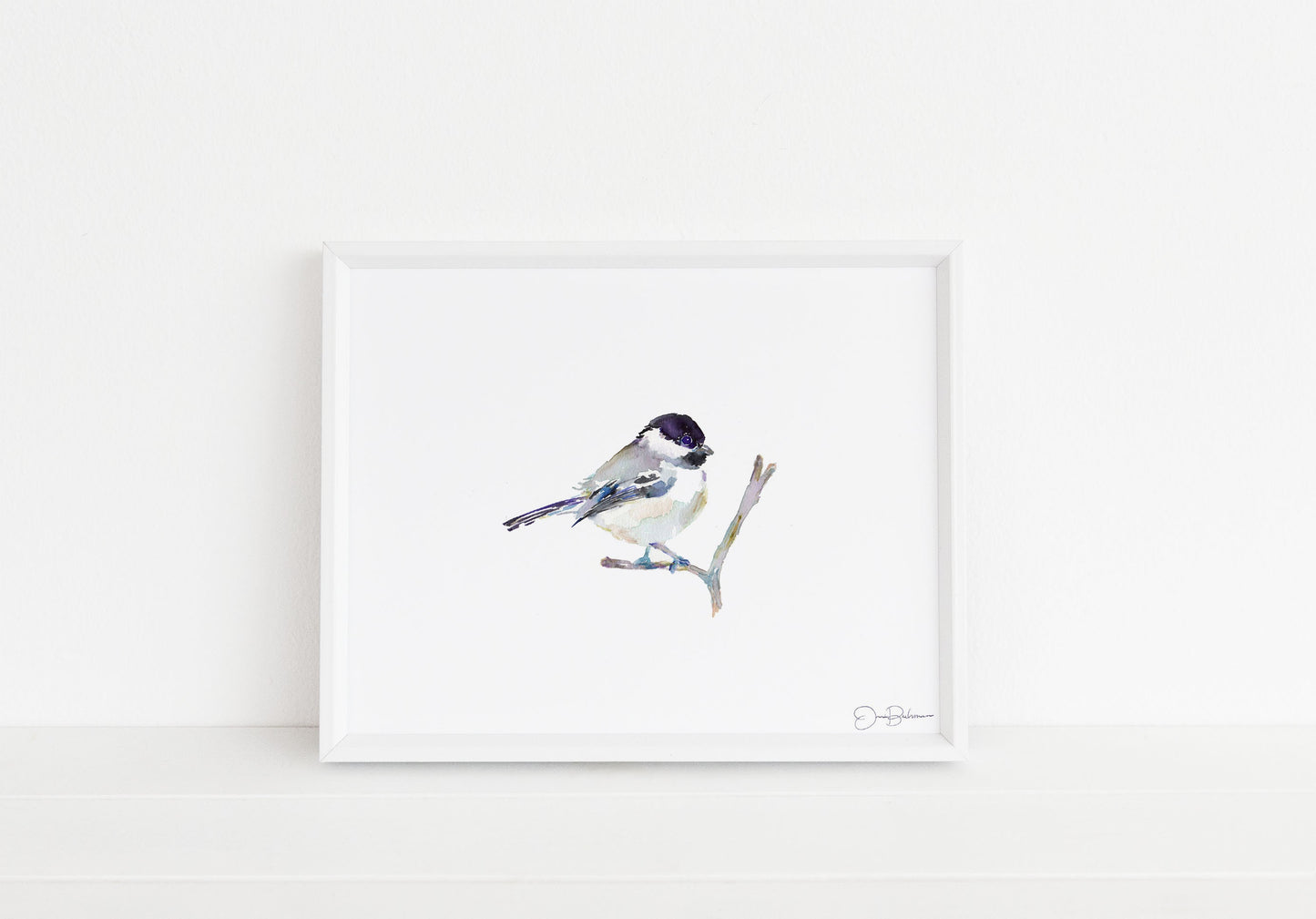Chickadee Watercolor Digital Download | "Emmylou" by Jess Buhman, Instant Download, Digital File, Print at Home, Bird Painting