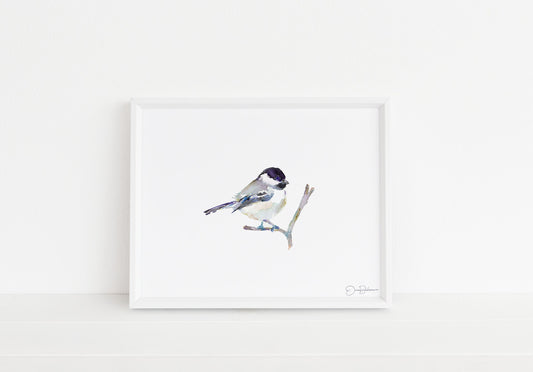 Chickadee Watercolor Digital Download | "Emmylou" by Jess Buhman, Instant Download, Digital File, Print at Home, Bird Painting