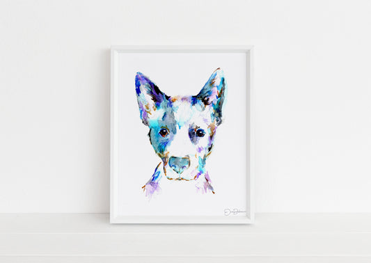 Blue Heeler Print | "Blue" by Jess Buhman, Multiple Sizes, Select Your Size, Watercolor Dog Art, Australian Cattledog Painting, Dog Print