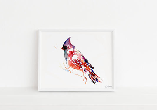 Cardinal Watercolor Painting  |  "The Cardinal Rule" by Jess Buhman, Watercolor Print of Bird, Cardinal Painting, Cardinal Print