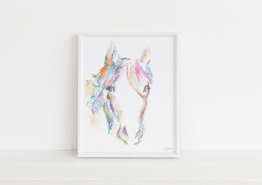 Horse Watercolor Print | "Hugo the Horse" by Jess Buhman, Select Your Size, Multiple Sizes, Nursery Decor