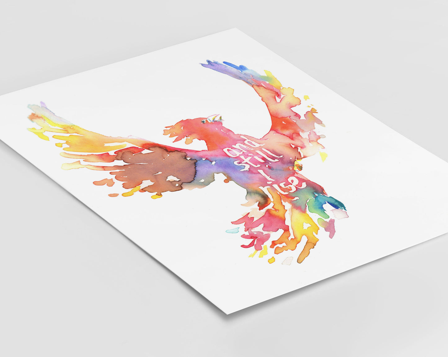 Phoenix Watercolor Print | "And Still I Rise" by Jess Buhman, Multiple Sizes, Phoenix Painting, Watercolor Print of Bird, Watercolor Bird