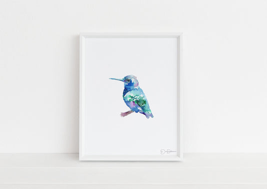 Watercolor Hummingbird Print  | "Baby" by Jess Buhman, 8 x 10 Bird Painting, Home Decor