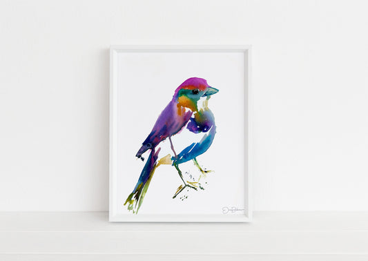 Colorful Bird Print | "Ren the Bird" by Jess Buhman, Multiple Sizes, Select Your Size, Watercolor Bird Print